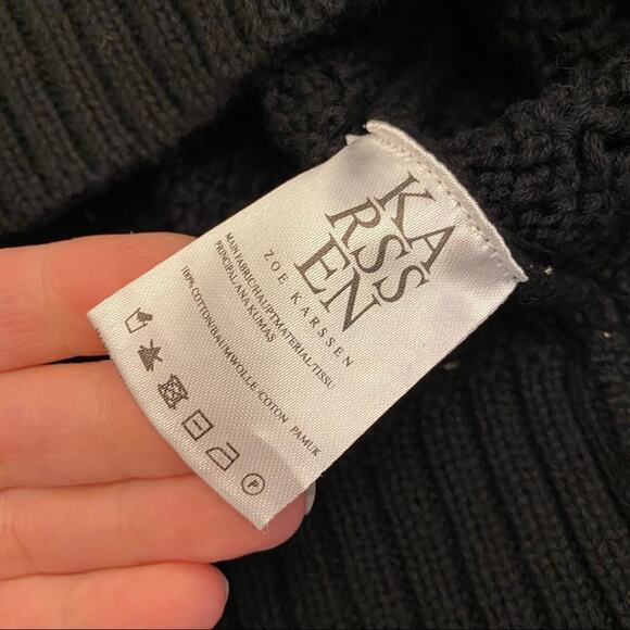 Zoe Karssen blue star patch black knit sweater small - Picture 4 of 10